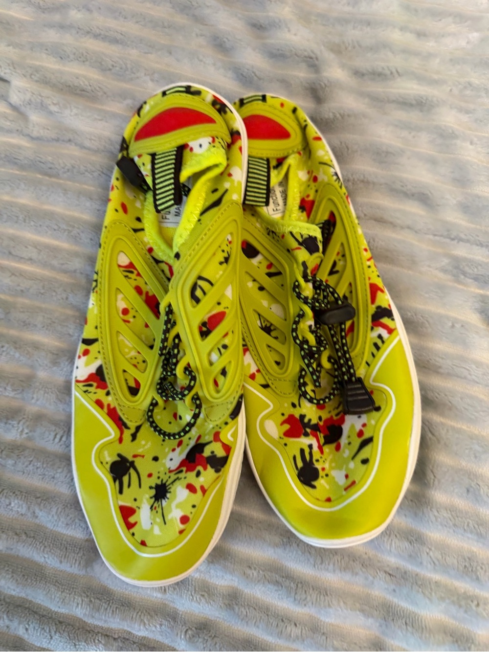 Neon Yellow Graphic Slip-On Water Shoes